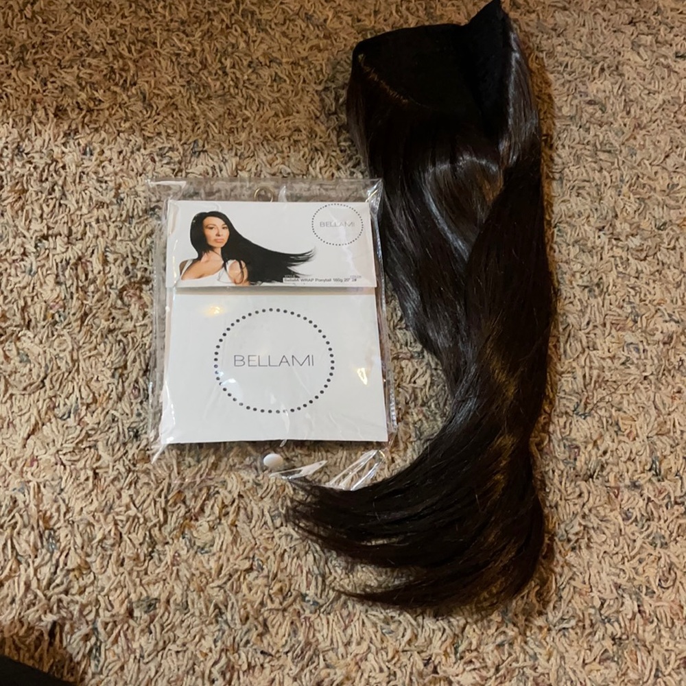 Brand new bellami dark brown ponytail 20inch 160grams